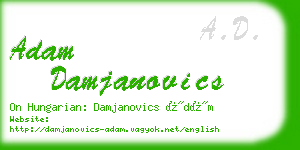 adam damjanovics business card